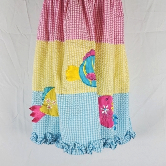 Vintage Rainbow Gingham Fish Dress - Picture 3 of 10